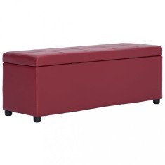 vidaXL Bancă, compartiment de depozitare, grena 116 cm piele ecologică