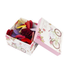 30 Motive, mesaje-inima, cutii diverse modele, cu un trandafir criogenat, multicolor foto