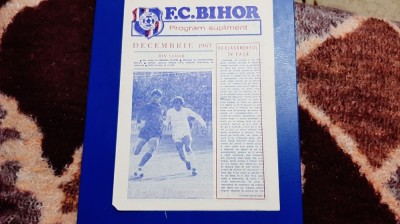 program - supliment FC Bihor dec. 1983 foto