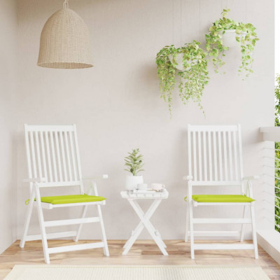 vidaXL Perne scaune grădină 2 buc. verde 40x40x3 cm țesătură Oxford foto