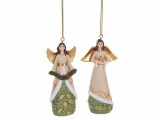 Cumpara ieftin Set 6 ornamente brad Ingeri polirasina multicolora cm 5 x 3 x 10 H