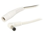 Cablu DC Alb 2x0,5mm2 cu Mufă și Soclu &icirc;n Unghi