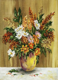 Tablou canvas Flori salbatice, oala lut, pictura, buchet, 40 x 60 cm