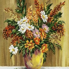 Tablou canvas Flori salbatice, oala lut, pictura, buchet, 30 x 45 cm