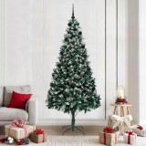 VidaXL Brad de Crăciun artificial Verde 210 cm PVC și Oțel și Plastic 3396274