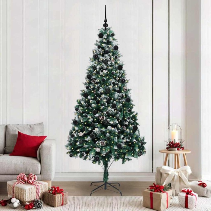 vidaXL Brad de Crăciun artificial Verde 210 cm PVC și Oțel și Plastic 3396274