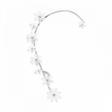 Cercei tip ear cuff Flowers de 10 cm cu sidef ușor, dreapta, placat cu argint, Lilou