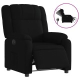 Fotoliu rabatabil electric, negru, material textil