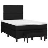 Cumpara ieftin Pat box spring cu saltea, negru, 120x190 cm, catifea