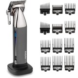 Aparat de tuns si aranjat barba BaByliss E996E, Super-X Metal, 12 accesorii, 3 ore, 1,5-25mm, Otel japonez, Silver