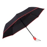 Umbrela telescopica, neagra cu margine rosie, deschidere si inchidere automata, diametru 102cm, SUSINO