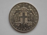 Moneda Grecia 10 Drahme 1968, XF, Numismatică