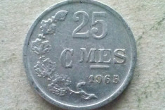 MONEDA 25 CENTIMES 1965-LUXEMBURG foto