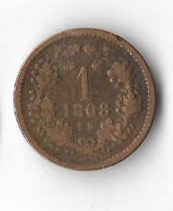 Moneda 1 krajczar 1868 - Ungaria foto