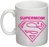 Cana alba personalizata &quot;SuperMom logo roz&#039;&quot;, INOVATIX&reg;. 330ml