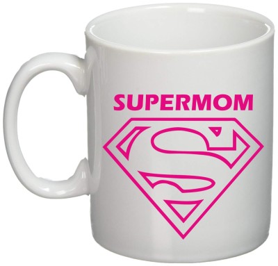 Cana alba personalizata &amp;quot;SuperMom logo roz&amp;#039;&amp;quot;, INOVATIX&amp;reg;. 330ml foto