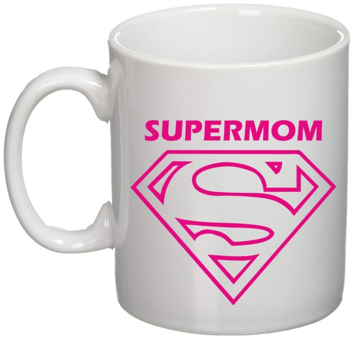 Cana alba personalizata &quot;SuperMom logo roz&#039;&quot;, INOVATIX&reg;. 330ml