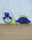Lot 2 ornamente din sticlă Murano pentru fereastră