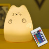 Lampa de veghe LED pisicuta iubitoare din silicon moale curioasa, Alb