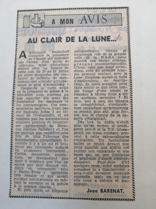 Aselenizarea - comentarea evenimentului in articole de presa contemporane - 1969