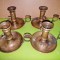 D214-Set 4Sfesnice pereche BIEDERMEIER bronz anii 1850-1900 stare buna in patina