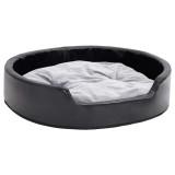 Cumpara ieftin Pat pentru caini, negru/gri, 79x70x19 cm, plus/piele ecologica