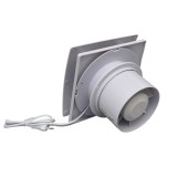 Ventilator Baie Patrat 125x125 mm, 15W, Motor Brushless, Silentios, Alb, IPX4