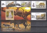 Angola 2019 - Leoparzi, Serie cu Tapsuri + Colita, MNH
