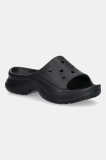 Crocs papuci Bae Slide culoarea negru, cu platforma, 211108