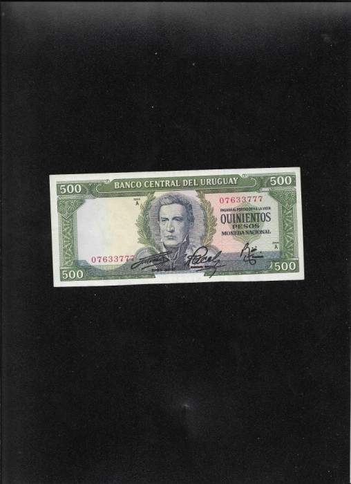 Uruguay 500 pesos 1967 seria07633777
