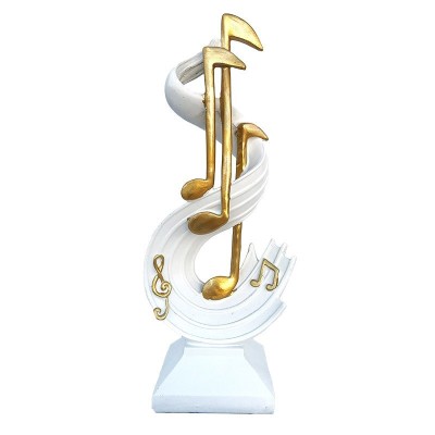 Statueta decorativa Portativ cu note muzicale, Alb, 28 cm, 215H-1 foto