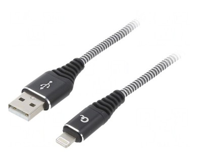 Cablu USB Lightning 1m Negru foto