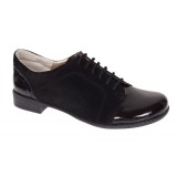 Pantofi dama casual din piele naturala - Model Bob Negru Lac