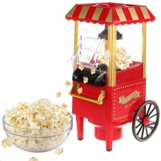 Mini aparat de facut popcorn, portabil, 38 x 18 x 15 cm, 1100W, design retro