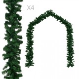 Ghirlande de Crăciun, 4 buc., verde, 270 cm, PVC, vidaXL