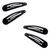 Set Clame Păr, Metalice, Lungime 5cm, Culoare Negru, 4 Bucăți