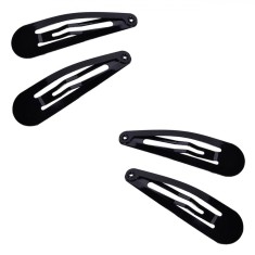 Set Clame Păr, Metalice, Lungime 5cm, Culoare Negru, 4 Bucăți