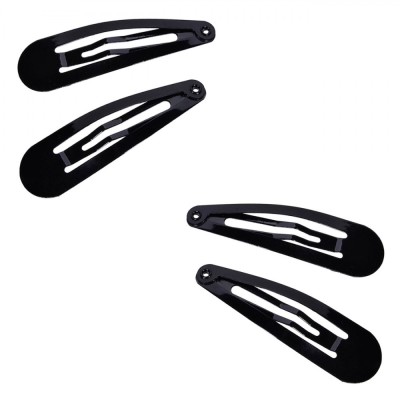 Set Clame Păr, Metalice, Lungime 5cm, Culoare Negru, 4 Bucăți foto