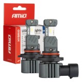 Becuri auto LED AMiO Hybrid HIR2 6000K Canbus 60W 12V, CSP, 5600LM, racire pasiva, dimensiune standard, omologare E9 ECE R10