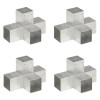 VidaXL Conectori de grindă, formă X, 4 buc, 91x91 mm, metal galvanizat