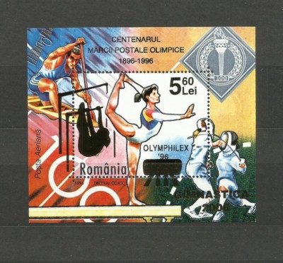 Romania MNH 2006 - Gimnastica 2006 supratipar - LP 1738 - colita X10 foto