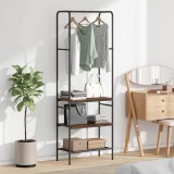 Suport pentru haine cu rafturi Stejar afumat 60 x 30 x 171 cm