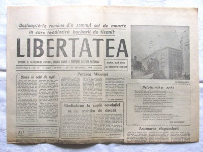 Ziar LIBERTATEA din 28 decembrie 1989 - Revolutia Romana foto