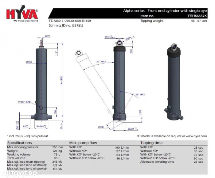 Cilindru Basculare Hyva FSH56557K FE A169-5-05630-009-K1459