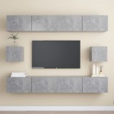 VidaXL Set de dulapuri TV, 6 piese, gri beton, lemn prelucrat