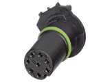 Conector M12 inserturi de contact, 8 pini, drept, THR, cod A