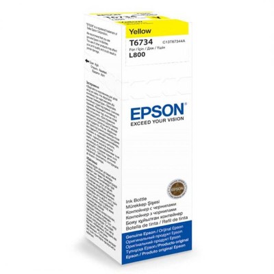Epson t6734 yellow inkjet bottle foto