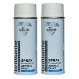 Cumpara ieftin Pachet 2 x Vopsea acrilica Brilliante Spray Alb Put Mat RAL 9010 400 ml