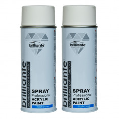 Pachet 2 x Vopsea acrilica Brilliante Spray Alb Put Mat RAL 9010 400 ml