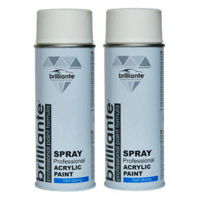 Pachet 2 x Vopsea acrilica Brilliante Spray Alb Put Mat RAL 9010 400 ml foto